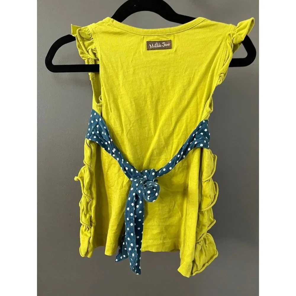Matilda Jane girls size 4t lime green dress tunic shirt